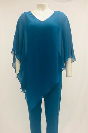 Belinda Chiffon Angled Top With Soft Knit Lining - Sea Green